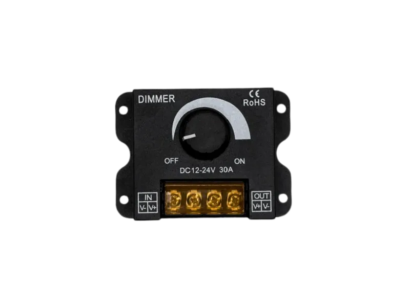 LED Dimmer 12V 24V DC 30A mit Drehregler für einfarbige LED Streifen