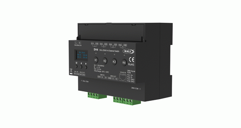 DH4 DALI DMX 4 Kanal Schaltaktor LED Controller Hutschienenmodul