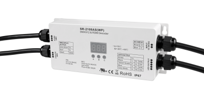SR-2108AS-WP DMX512 & RDM Decoder 4-Kanal 5A IP67 wasserdicht 12-36V DC