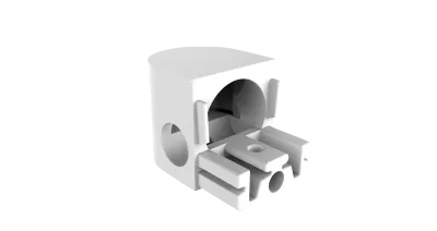 Endkappe Rund für LED Alu Aufbauprofil mit Kabelführung Exo-N4_24 + Cover PC51 _24