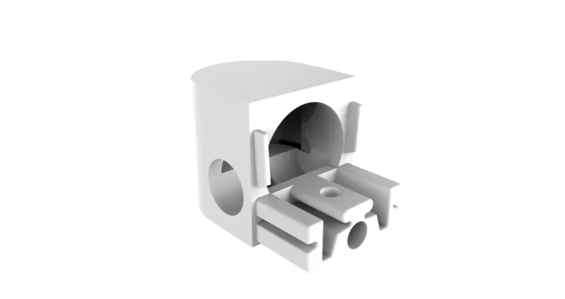 Endkappe Rund für LED Alu Aufbauprofil mit Kabelführung Exo-N4_24 + Cover PC51 _24