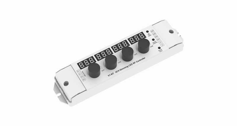V1-KF LED Controller 4 Kanal 12-48V mit Drehregler für manuelle Steuerung von LED Streifen