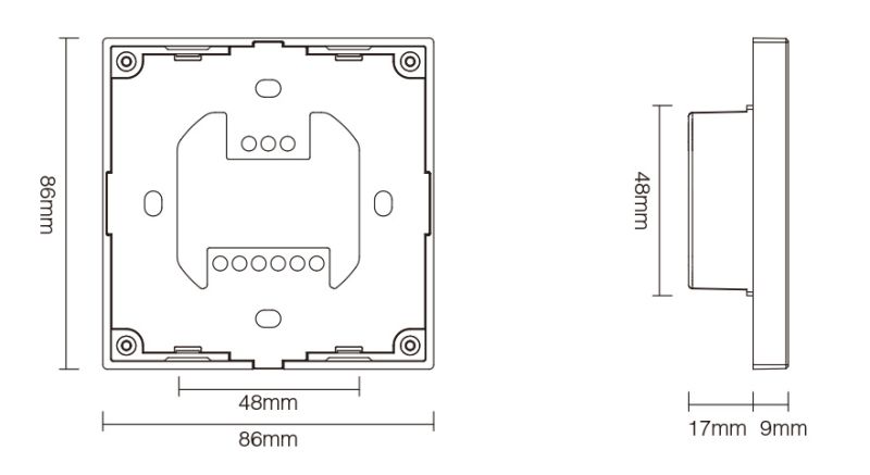 MiBoxer X2 DMX512 LED-Wandpanel – Mastercontroller für CCT LEDs, 4 Zonen, Touch, 230V