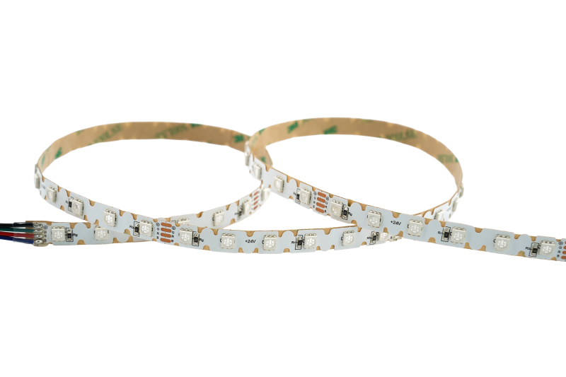 RGB LED Streifen 24V SMD mit sichtbaren LEDs und mehrfarbiger Lichttechnik