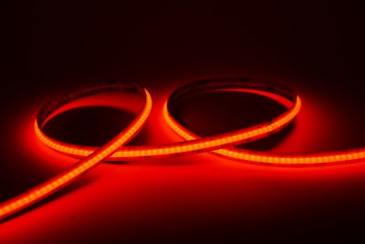 COB RGB LED Streifen 12V mit 810 LEDs pro Meter in roter Lichtfarbe