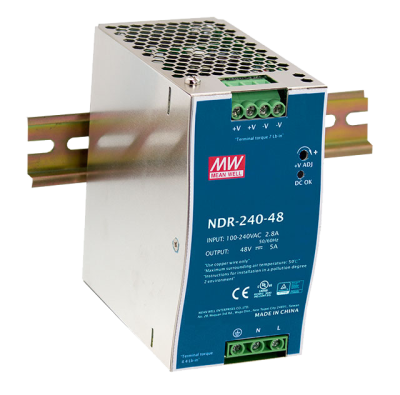 Mean Well NDR 240 24 Hutschienen Netzteil 24V 240W 10A DIN Rail Mean Well NDR 240 24 Hutschienen Netzteil 24V 240W 10A DIN Rail Netzteil für LED Streifen und Schaltschrank Anwendungen