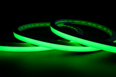 LED Neon Tube 20x20mm RGB grün leuchtend, homogene Lichtlinie 24V IP67