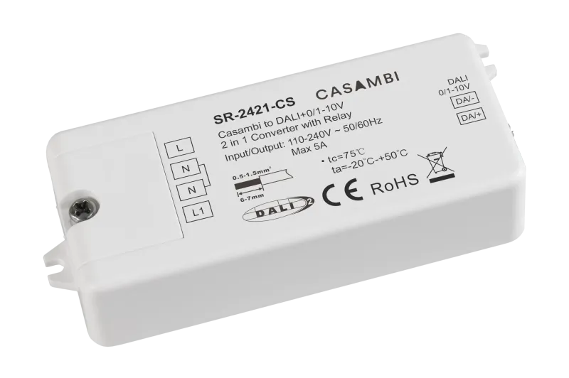 Casambi DALI 0-10V Gateway SR-2421-CS zweite Perspektive Produktbild