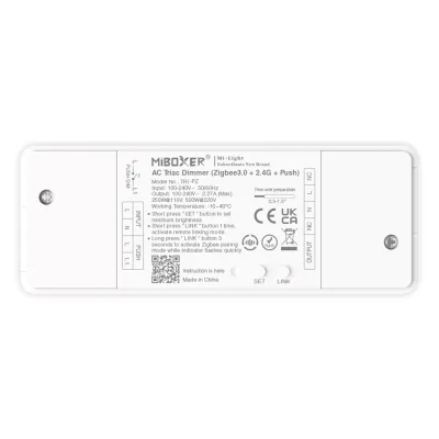 MiBoxer TRI-PZ Zigbee 3.0 LED-Dimmer für 230 V Leuchten – Triac-Dimmer 500W 2,4Ghz, Push