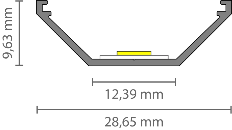Flaches LED Eckprofil 2m EXO-V1_12 (12 mm) – Sichtprofil für LED-Strips
