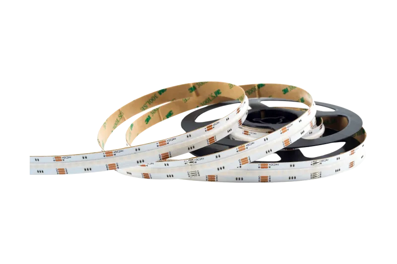 COB RGBW LED Streifen 12 mm 24 V mit 896 LEDs pro Meter und homogenem Lichtbild