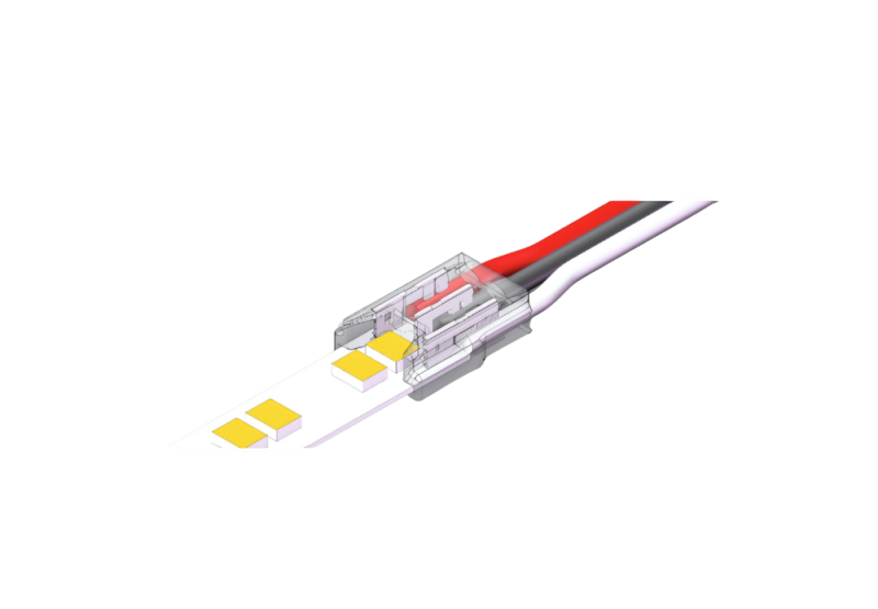 LED Anschlussverbinder 3-polig, lötfrei mit 15cm Kabel – für 10 mm CCT SMD LED-Streifen – werkzeugfreie Steckverbindung – ideal für flexible LED Installationen – SK-LED