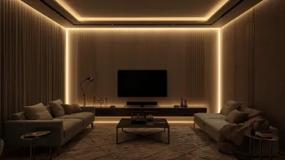 LED Streifen für indirekte Beleuchtung im Wohnzimmer kaufen LED Streifen als indirekte Wohnzimmerbeleuchtung mit warmweißer Voutenbeleuchtung an der Decke