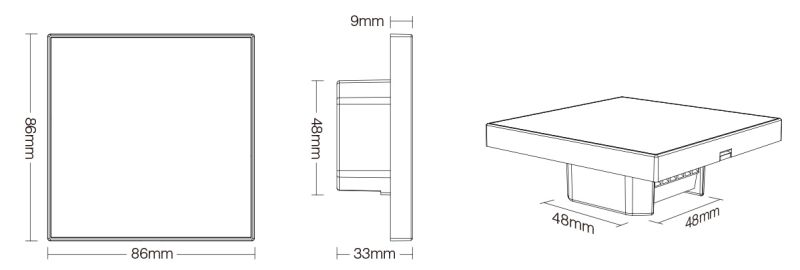 MiBoxer T3 4-Zonen Touch LED Fernbedienung für RGBW – Wandpanel mit Farbsteuerung & Dimmer, 2,4 GHz