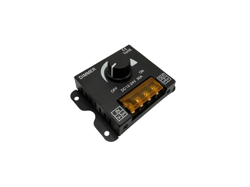 LED Dimmer 12V 24V 30A Drehdimmer für LED Streifen Konstantspannung schwarz