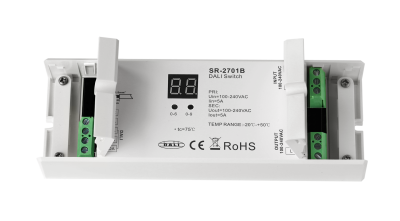 SR-2701B DALI AC Schalter – 1-Kanal Ein/Aus-Controller, 100–240 V, manuelle & automatische Adressierung