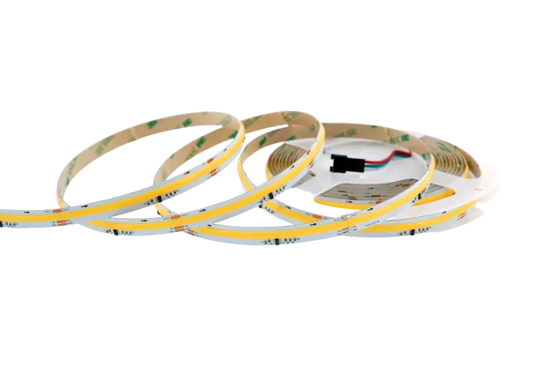 COB LED Lauflicht-Streifen 10 mm mit 360 LEDs pro Meter und WS2811 SPI Steuerung als freigestelltes Produktbild