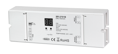 SR-2701B DALI AC Schalter – 1-Kanal Ein/Aus-Controller, 100–240 V, manuelle & automatische Adressierung