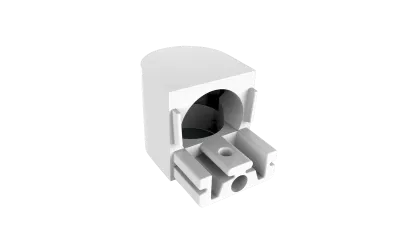 Endkappe Rund für LED Alu Aufbauprofil mit Kabelführung Exo-N4_24 + Cover PC51 _24