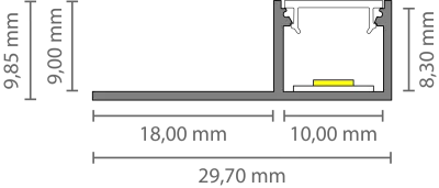 LED Fliesen-Abschlussprofil 2m EXO-F0_10 (10 mm) –|Fliesenprofil für LED-Strips