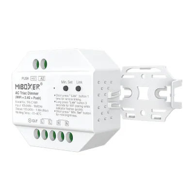 MiBoxer TRI-C1WR WIFI LED-Dimmer für 230 V Leuchten – Triac-Dimmer mit 2,4 GHz Funk & Tastersteuerung