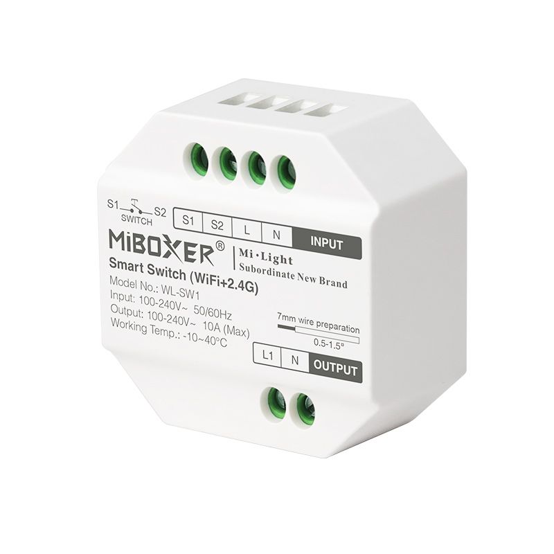 MiBoxer WL-SW1 WIFI Smart-Schalter – Unterputzmodul für 230 V mit App- & Tastersteuerung
