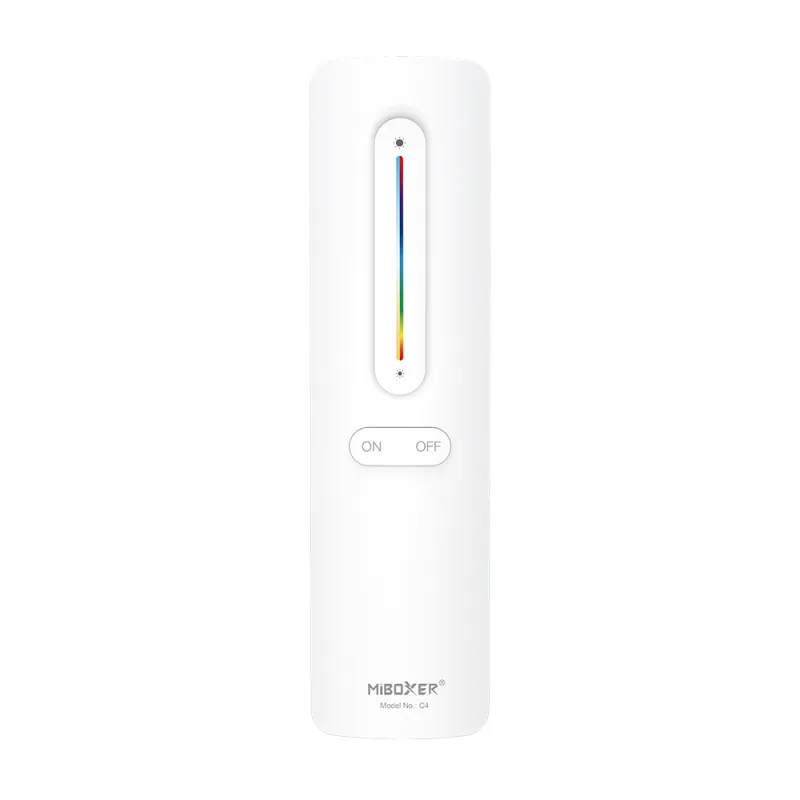 MiBoxer / Milight C4 weiße Funkfernbedienung für RGB + CCT LED Strips, 2.4 GHz Touch Remote Controller mit Farb-, Farbtemperatur- und Helligkeitssteuerung, magnetische Halterung.
