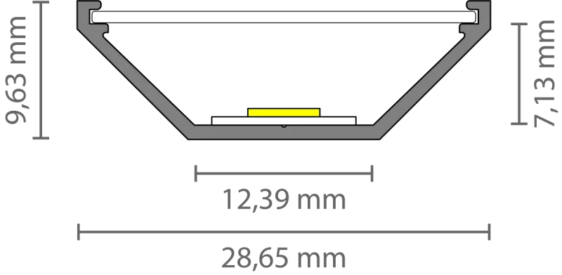 Flaches LED Eckprofil 2m EXO-V1_12 (12 mm) – Sichtprofil für LED-Strips
