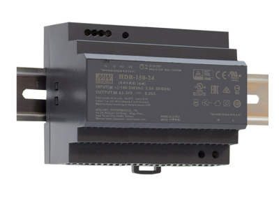 Mean Well HDR-150-24 Hutschienen-Netzteil 24V DC 150W – Ultra Slim DIN-Rail Montage, 90x105x58,4 mm, TÜV-, CE- und UL-zertifiziert, für Schaltschrank und Gebäudeautomation