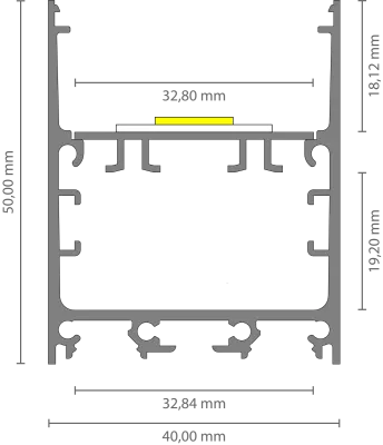 LED Leuchtenprofil extrabreit 2m EXO-TI1_32 (32 mm) – Aluminiumprofil für leistungsstarke LED-Strips