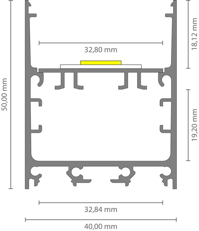 LED Leuchtenprofil extrabreit 2m EXO-TI1_32 (32 mm) – Aluminiumprofil für leistungsstarke LED-Strips