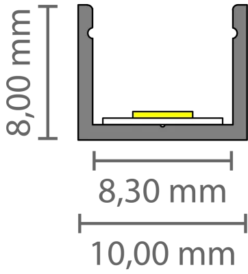 Ultraslim LED Alu Aufbauprofil 2m Exo-A0-8 (8mm) –| Flaches Aluminiumprofil für LED-Strips
