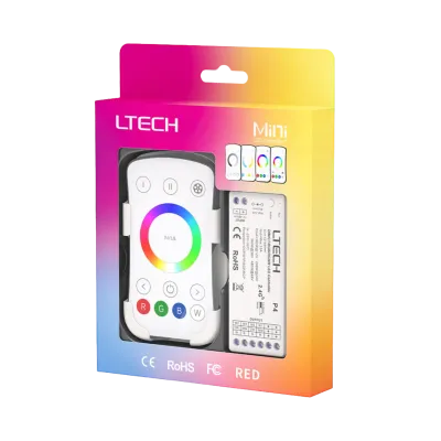 LTECH M4A+P4 LED RGBW Funk Set 2.4 GHz, Funk Fernbedienung & 4-Kanal Empfänger, 12-48V DC, für RGB und RGBW LED Streifen