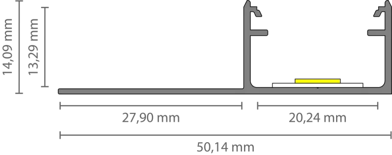 LED Trockenbau-Abschlussprofil 2m EXO-T3H_16 (16 mm) – Flächenbündiges Trockenbauprofil für LED-Strips