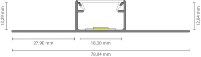 LED Trockenbau-Mittelprofil 2m EXO-T3_16 (16 mm) – Flächenbündiges Trockenbauprofil für LED-Strips