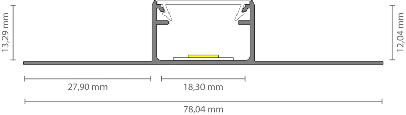 LED Trockenbau-Mittelprofil 2m EXO-T3_16 (16 mm) – Flächenbündiges Trockenbauprofil für LED-Strips