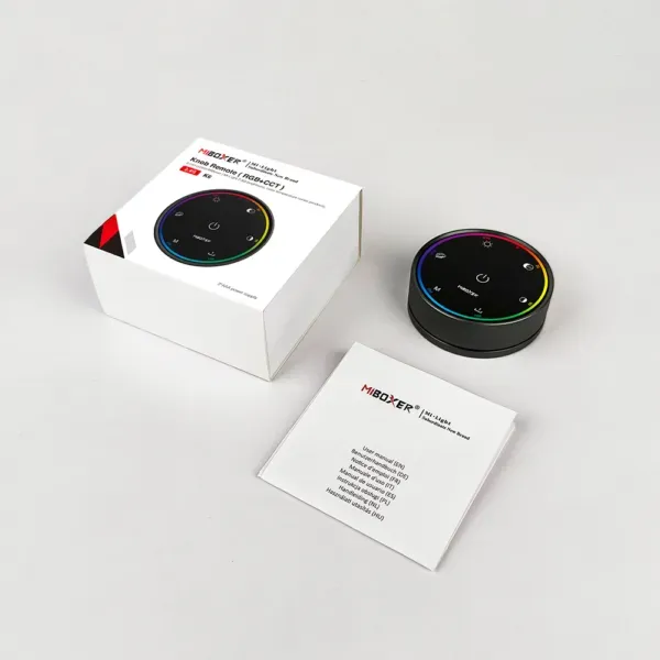 MiBoxer K6 RGB+CCT Fernbedienung mit Verpackung und Bedienungsanleitung