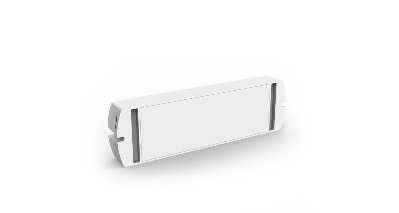 Steuergerät D4-L 4-Kanal DMX512 & RDM Controllers – RGBW LED-Treiber für 12–24 V DC, max. 20 A (5 A pro Kanal). Anschlüsse für DMX IN/OUT, Stromversorgung und LED-Ausgänge – SK-LED
