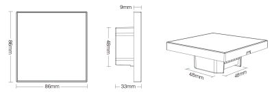 MiBoxer T2 CCT-LED-Wandsteuerung – 4 Zonen, 2-Kanal 2,4 GHz Touchpanel mit 230 V Anschluss