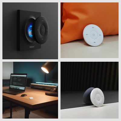 MiBoxer K2 Mini Schwarz – Wandmontage mit magnetischer Halterung | SK-LED MiBoxer K2 Mini CCT Fernbedienung Schwarz an magnetischer Wandhalterung – bohrfreie Befestigung, jederzeit abnehmbar, batteriebetrieben mit CR2032