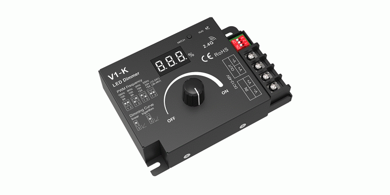V1-K LED Streifen Regler 20A Hochleistung 12-48V PWM Steuerung für LED Beleuchtung einfarbig