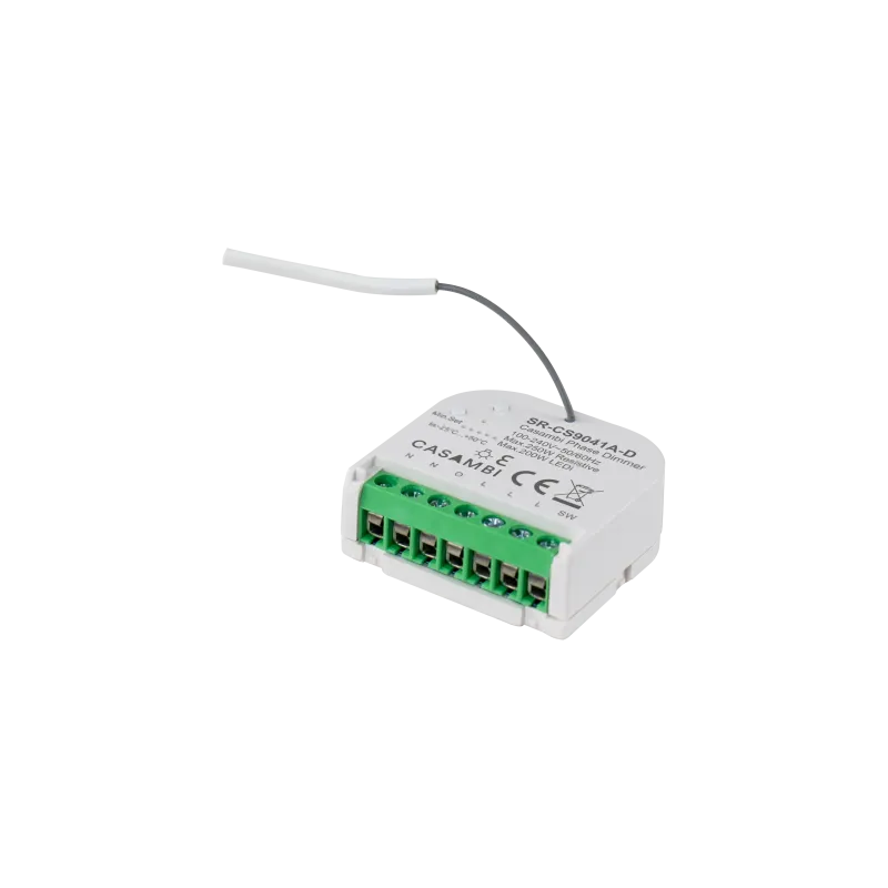 Casambi Micro Smart Dimmer SR-CS9041A-D Perspektivansicht Unterputz 230V