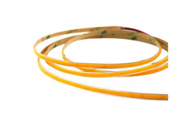 COB LED Streifen 24V – 480 LEDs/m, 5 mm, homogen & punktfrei, abgerollt COB LED Streifen 24 V mit 480 LEDs/m und 5 mm Breite, abgerollt als Produktfoto – homogenes und punktfreies Flexband für professionelle Beleuchtungsanwendungen