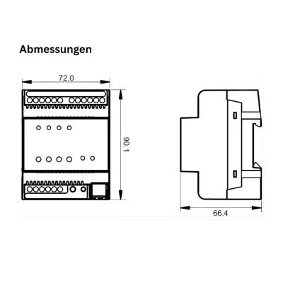 SR-KNX-9511FA KNX RGBW LED Dimmer 4-Kanal Konstantspannung 12-36V DC, 5A je Kanal, Hutschiene