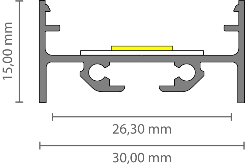 Breites LED Alu Aufbauprofil 2m EXO-N3_24 (24 mm) –| Aluminiumprofil für LED-Strips