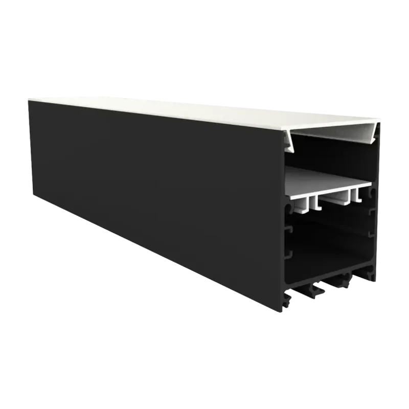 PC61-32 FLAT Abdeckung 2 m – für LED Leuchtenprofil EXO-TI1 | opal, schwarz