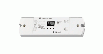 DMX512 AC Switch DP 230V Schaltaktor DMX512 AC Switch DP 230V Schaltaktor zur Steuerung von Lasten über DMX Signal