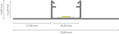 LED Trockenbau-Mittelprofil 2m EXO-T3_16 (16 mm) – Flächenbündiges Trockenbauprofil für LED-Strips