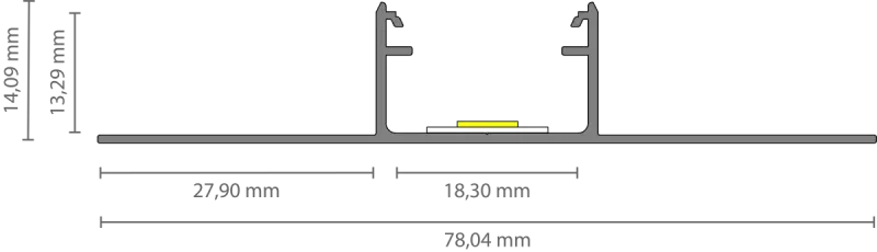 LED Trockenbau-Mittelprofil 2m EXO-T3_16 (16 mm) – Flächenbündiges Trockenbauprofil für LED-Strips