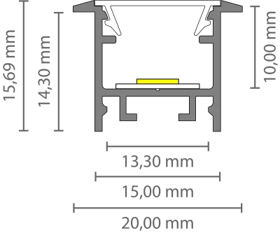 Schmales LED Alu Einbauprofil 2m Exo-A2F-13 (13mm) –| Flaches Aluminiumprofil für LED-Strips Schmales LED Alu Einbauprofil 2m Exo-A2F-13 (13mm) –| Flaches Aluminiumprofil für LED-Strips